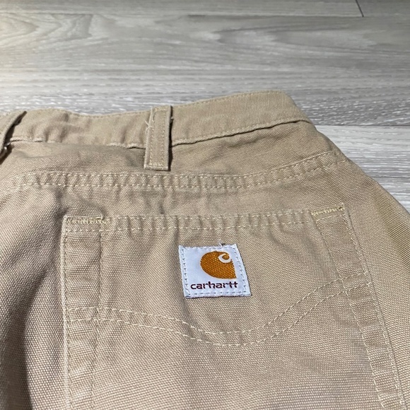 Carhartt Womens Sz 10 x 30 Khaki 2-Loop Carpenter Jeans work Pants WB159 100% Co - Picture 10 of 11